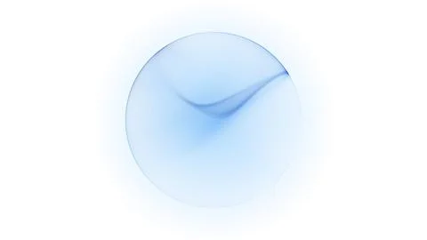 Minimal pale blue glass sphere on white background, soft transparent orb wi.. Stock Illustration