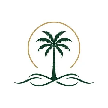 Minimal Palm Tree Logo Design for Resort and Travel Stockillustratie