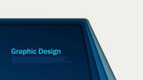 Minimal papercut layer blend, geometric blue texture background Stock Illustration
