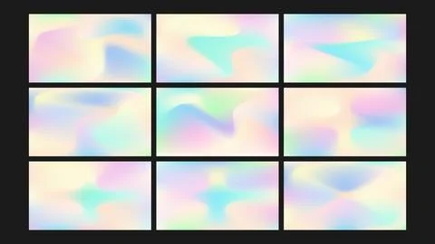 Minimal Pastel Fluid Gradient with Background Set Stock Illustration