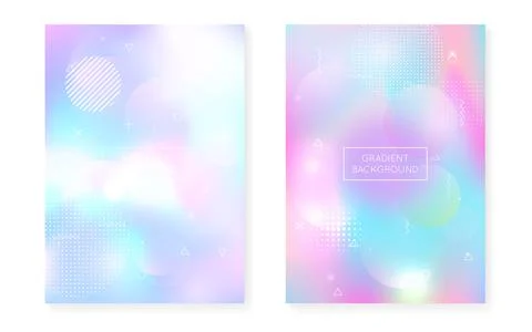 Minimal Pattern. Memphis Flyer. Purple Magic Shape. Gradient Flu Stock Illustration