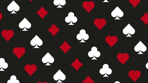 Minimal pattern with rotating playing card symbols Video stock 158901903