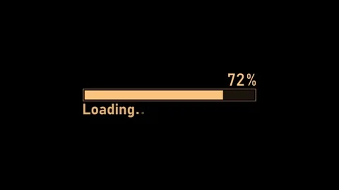 Minimal percent loading progress bar and loading text digital interface con.. Stock Footage 337873001