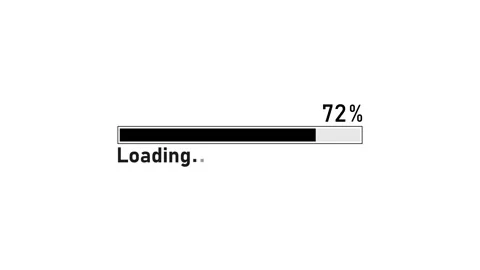 Minimal percent loading progress bar and loading text digital interface con.. Stock Footage 337873011