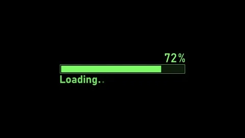Minimal percent loading progress bar and loading text digital interface con.. Stock Footage 337873221