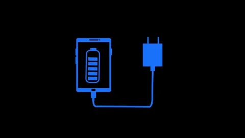 Minimal Phone Battery Charging Animation with Clean Modern Mobile Interface Stock Footage 337007052