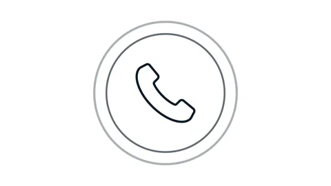 Minimal phone icon inside a circle on a white background. Clean, professional Stock Footage 310524209