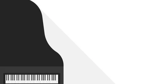 Minimal Piano Corner Banner Template With Keyboard Strip And Large White Co.. Stock Illustration