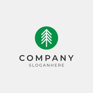 Minimal pine tree logo Stock Illustration