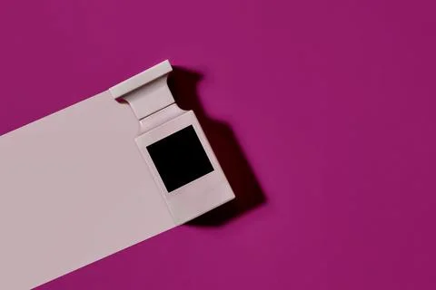 Minimal Pink Background With White Bottle And Black Label – Modern Product Studi Stock Photos