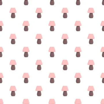 Minimal pink table lamp seamless pattern illustration イラスト素材