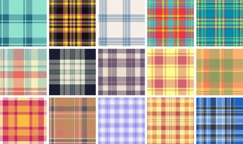 Minimal plaid pack created for corporate materials. Subtle tartan textures .. Stock-Illustration