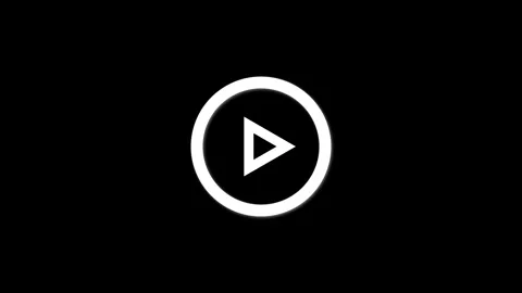 Minimal Play Button Icon Black Background Design Stock Footage 332526284