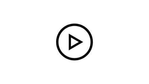 Minimal Play Button Icon Circular Media Control Design Stock Footage 332526272
