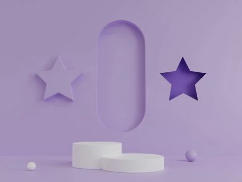 Minimal podium display simple geometric shape 3D render illustration Stock Illustration