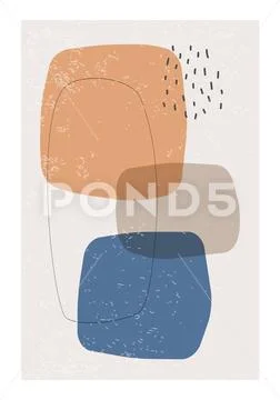 Minimal poster with abstract organic shapes composition Stock Illustrationen
