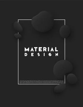 Minimal poster. Bright black background. Design elements of the liquid rounde 스톡 일러스트