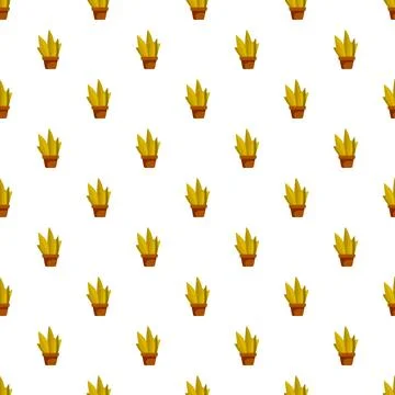 Minimal potted plant seamless repeating pattern Stockillustratie