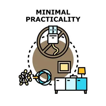 Minimal practicality concept illustrating efficiency and simple design Stock Illustration