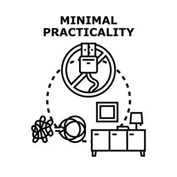 Minimal practicality concept illustrating efficiency and simple design Stock Illustration
