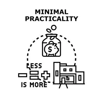 Minimal practicality concept saving money for house Stock-Illustration