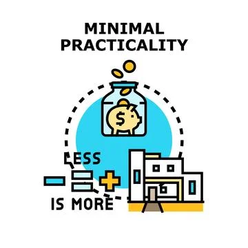 Minimal practicality concept saving money for house Stock-Illustration