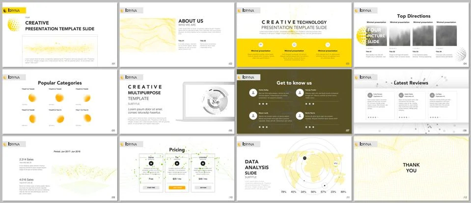 Minimal presentation templates. Tech elements on white background. Technology Stock Illustration