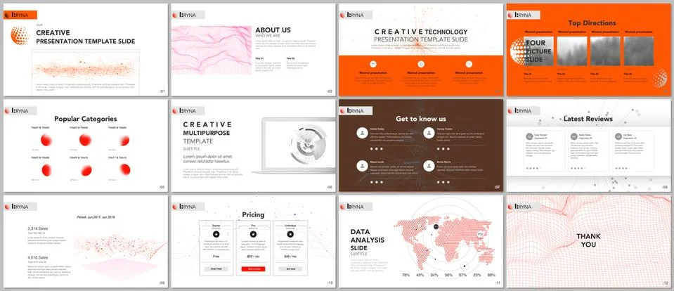 Minimal presentation templates. Tech elements on white background. Technology Stock Illustration