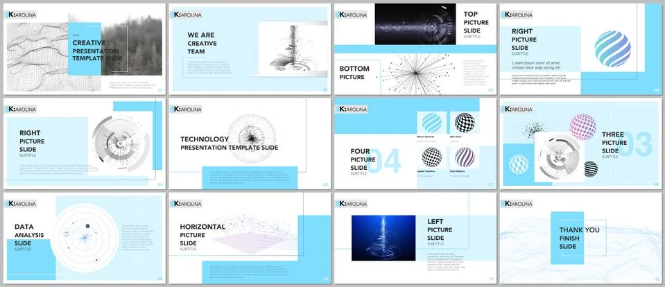 Minimal presentation templates. Tech elements on white background. Technology Stock Illustration