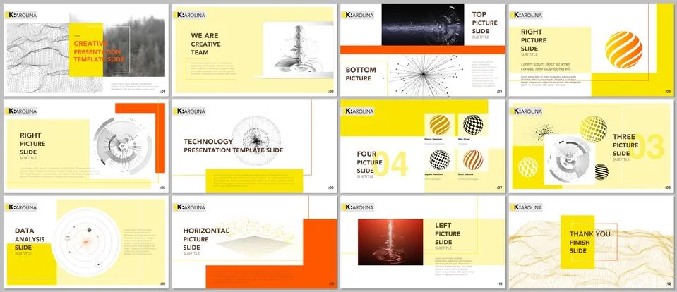 Minimal presentation templates. Tech elements on white background. Technology Stock Illustration