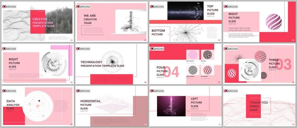 Minimal presentation templates. Tech elements on white background. Technology Stock Illustration