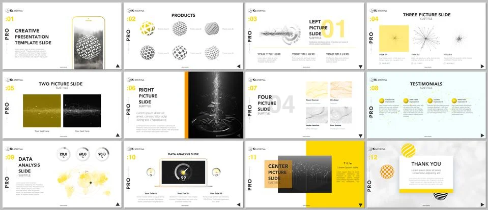 Minimal presentation templates. Tech elements on white background. Technology Stock Illustration