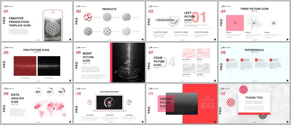 Minimal presentation templates. Tech elements on white background. Technology Stock Illustration