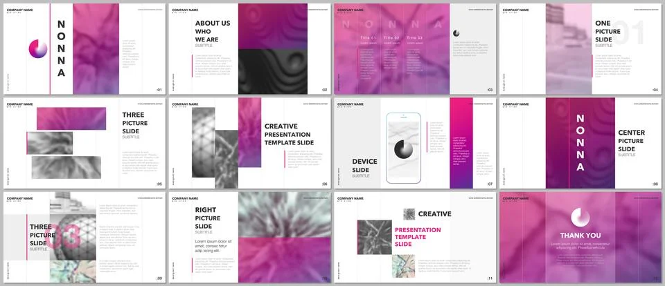 Minimal presentations design, portfolio vector templates with elements on white Stockillustratie