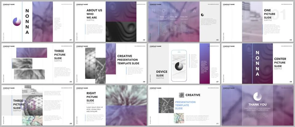 Minimal presentations design, portfolio vector templates with elements on white Stock Illustration