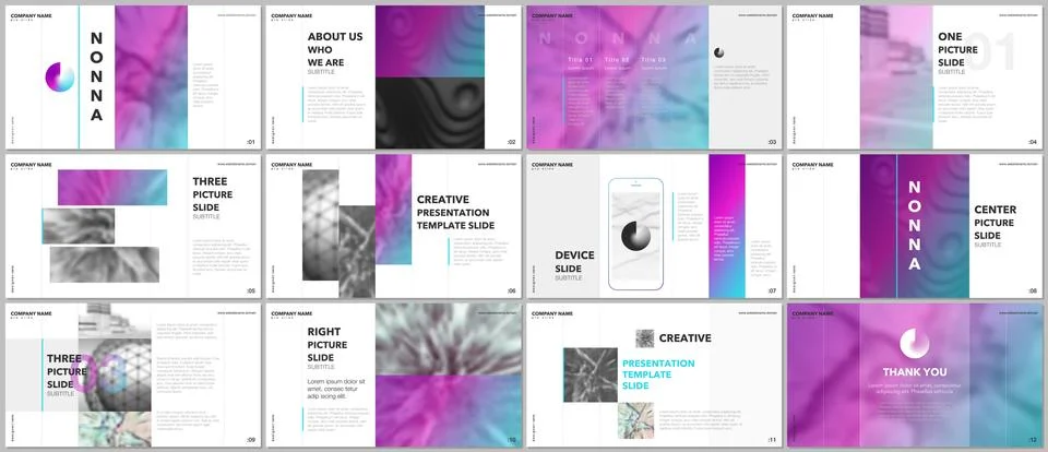 Minimal presentations design, portfolio vector templates with elements on white 스톡 일러스트