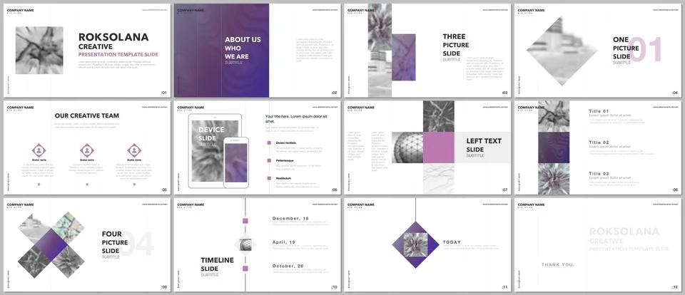 Minimal presentations design, portfolio vector templates with elements on white 스톡 일러스트