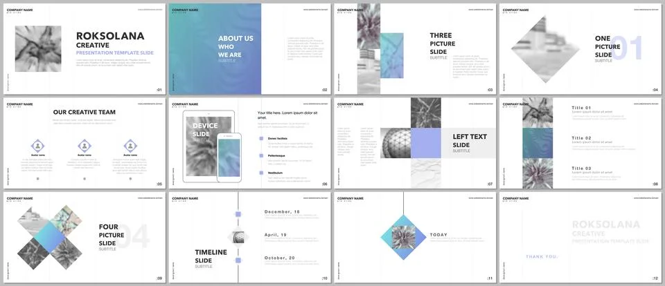 Minimal presentations design, portfolio vector templates with elements on white Stockillustratie