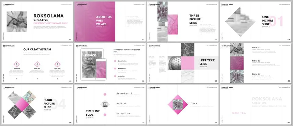 Minimal presentations design, portfolio vector templates with elements on white 스톡 일러스트