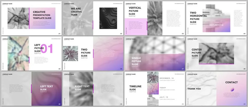 Minimal presentations design, portfolio vector templates with elements on white Stock Illustration