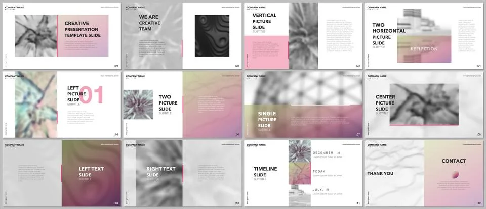 Minimal presentations design, portfolio vector templates with elements on white Stock Illustration
