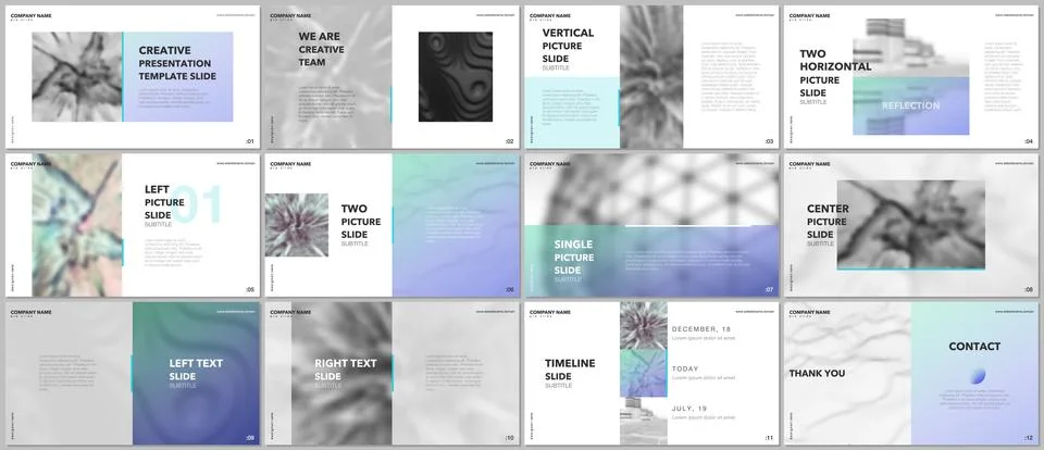 Minimal presentations design, portfolio vector templates with elements on white Stock Illustration