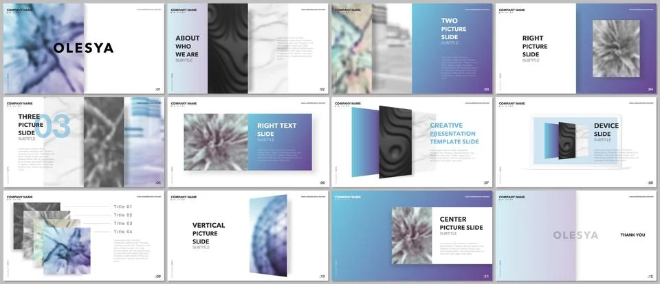 Minimal presentations design, portfolio vector templates with elements on white Stock Illustration