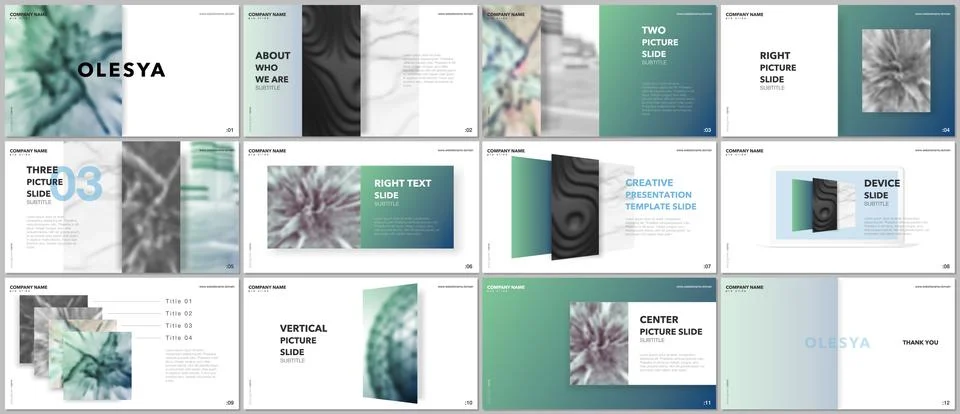 Minimal presentations design, portfolio vector templates with elements on white Stock Illustration