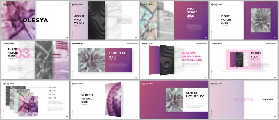 Minimal presentations design, portfolio vector templates with elements on white Stock Illustration