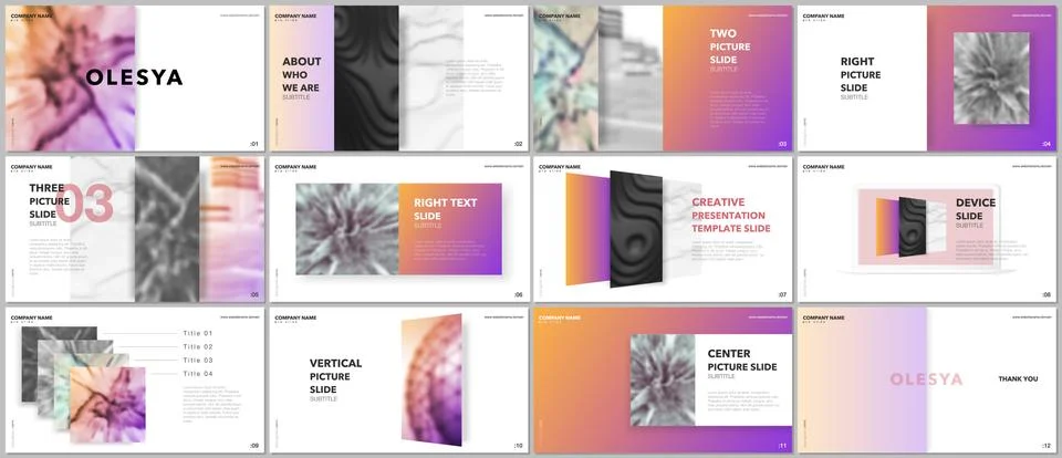 Minimal presentations design, portfolio vector templates with elements on white 스톡 일러스트