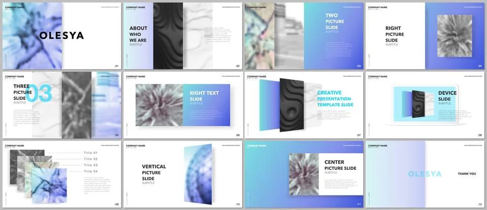 Minimal presentations design, portfolio vector templates with elements on white Stock Illustration