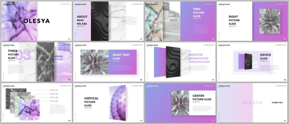 Minimal presentations design, portfolio vector templates with elements on white Stockillustratie
