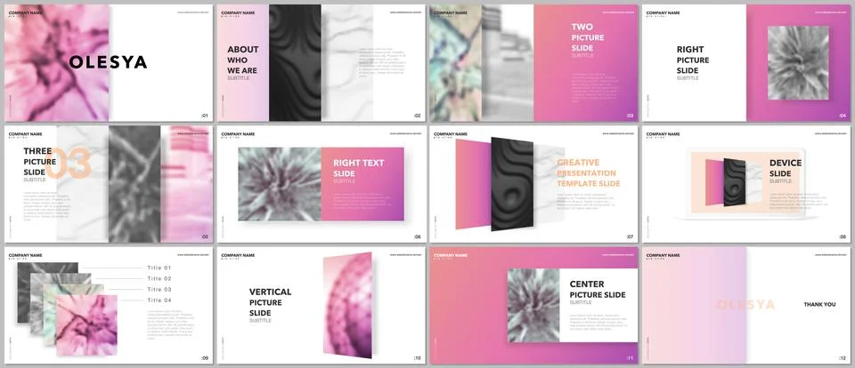 Minimal presentations design, portfolio vector templates with elements on white 스톡 일러스트