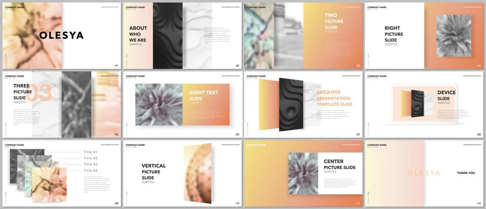 Minimal presentations design, portfolio vector templates with elements on white 스톡 일러스트